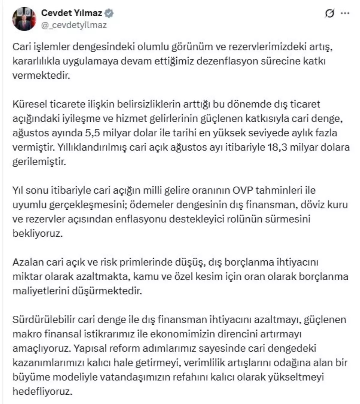 cevdet yilmaz cari islemler dengesindeki olumlu gelismeler surecek cqcEStr9.jpg